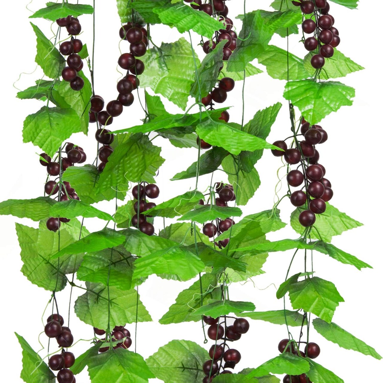 8FT 5pcs Artificial Greenery Chain Grapes Fake Vines Leaves Foliage Simulation
